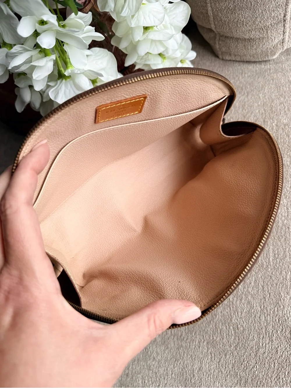 Louis Vuitton Brown Monogram Dome Toiletry Pouch Large GM Size Authentic